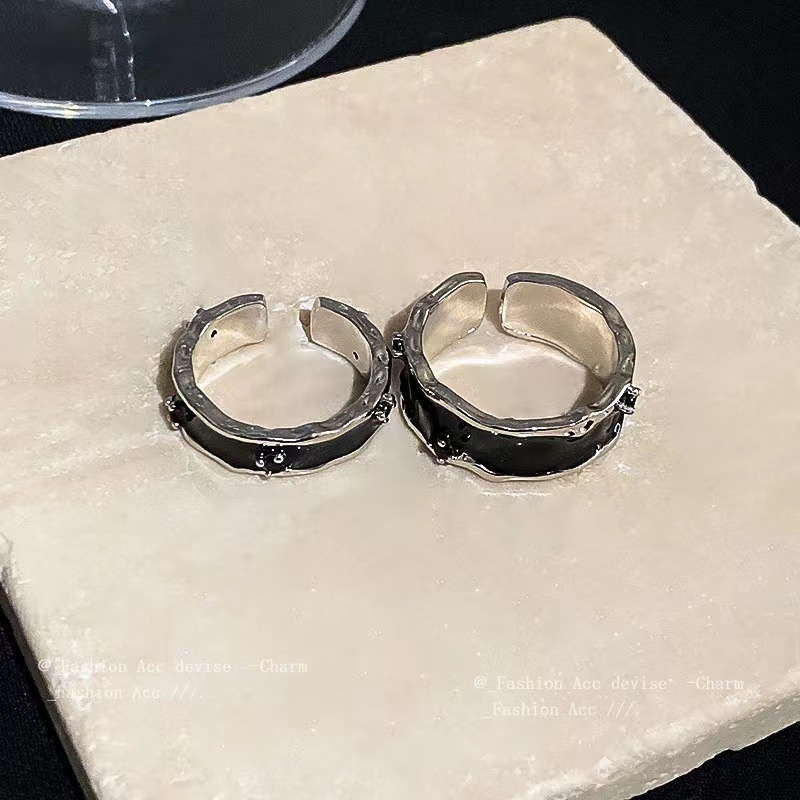 2pcs /set Korea Perhiasan Fashion Alloy Kristal Tidak Teratur Cincin Jari Terbuka Untuk Wanita