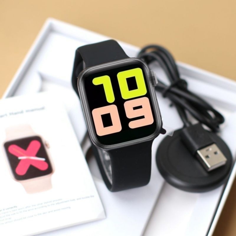 (Bisa COD) Jam Tangan Smarwatch Bluetooth Series 5 Layar Cerah Bisa Custom Foto - Bluetooth Call - Notifikasi Sosmed