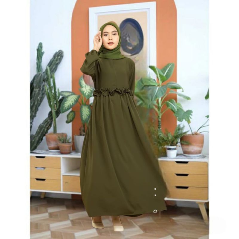 ZAHARA DRESS MAXI/Gamis remaja perempuan/gamis kondangan remaja/crinkel airflow/terbaru/terlaris