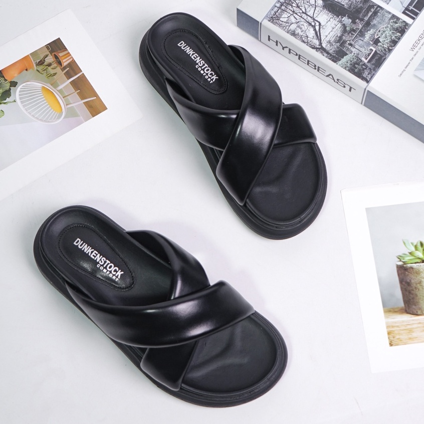 LAPEPA YUK - Dunkenstock CHA CHA Sandal Wanita Silang Tinggi 5cm Size 36 - 40 Selop Tidak Licin Sendal Beleza Wedges Slop Birken Rumah Belezza 37 38 39 Warna Green Hijau Belleza Kekinian Premium Terbaru Shoes Ori Original Mall Official Store