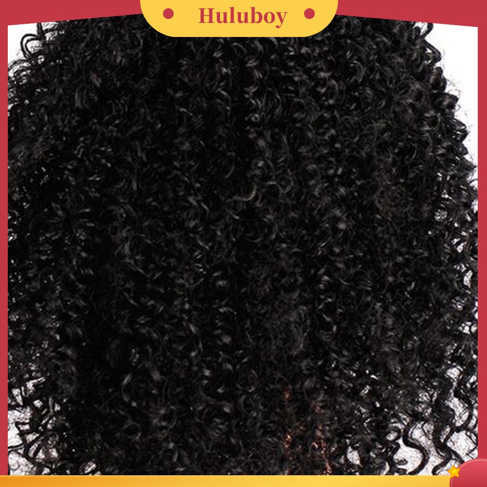 Wig Rambut Ekstensi Model Pendek Keriting Afro Bahan Sintetis Untuk Wanita