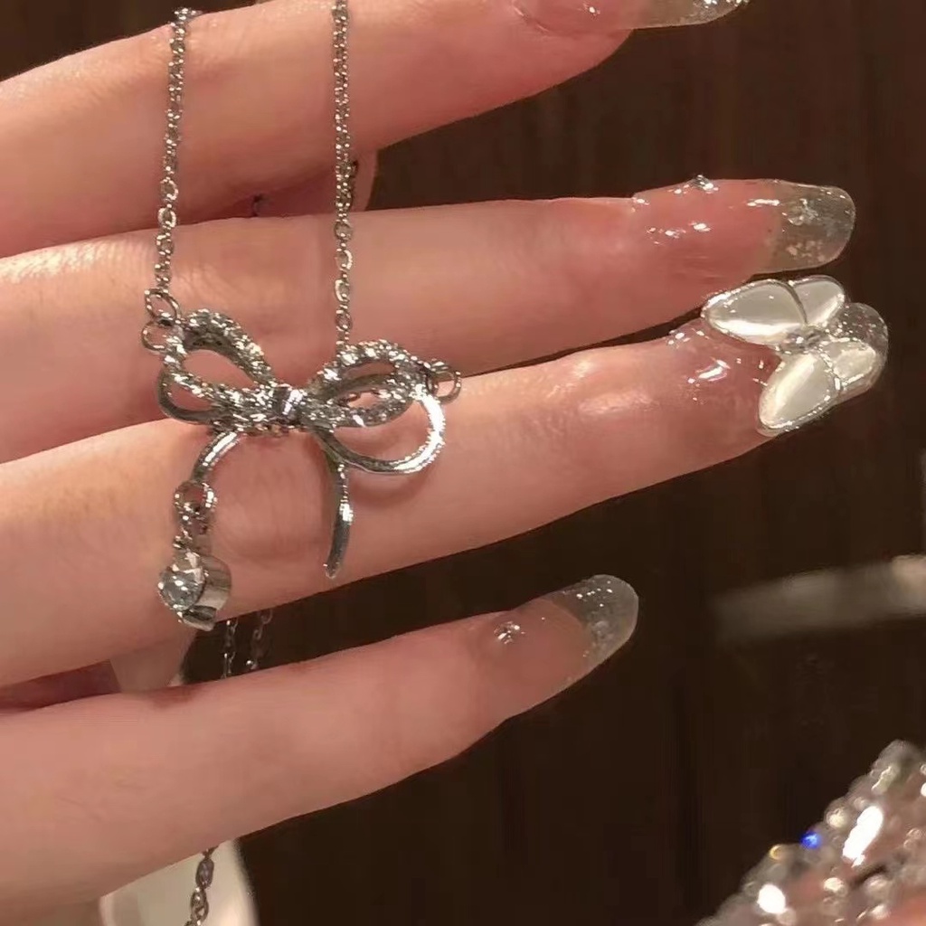 Fashion Cinta Ganda Batu Permata Kalung Untuk Wanita Vintage Perak Choker Rantai Liontin Perhiasan Aksesoris-4