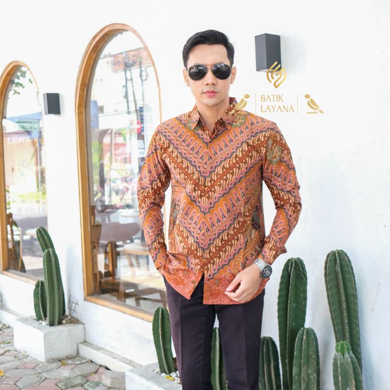 Kemeja Batik Dwipanda Terracota Baju Formal atau Nonformal