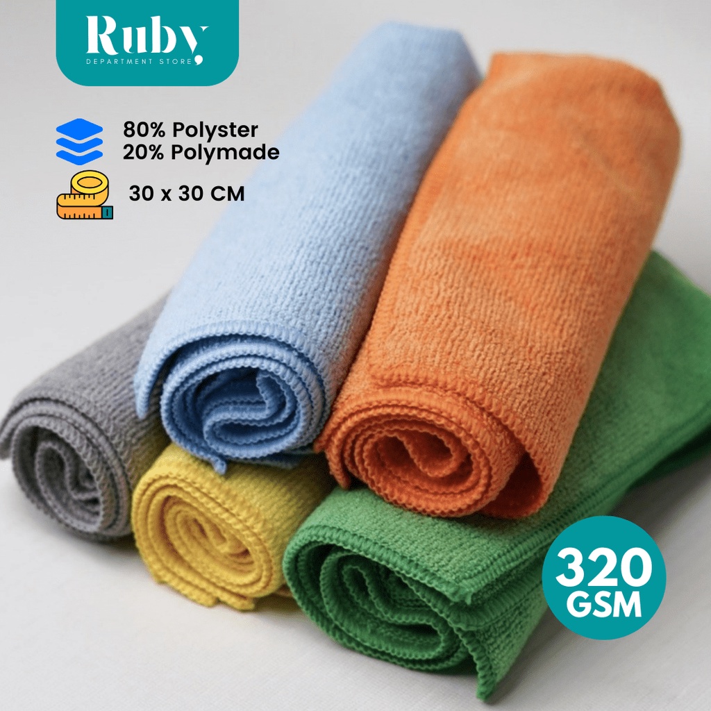 TRS -  Kain Lap Microfiber 40 x 40 Cuci Piring Anti Minyak 320 Gsm Dapur Tangan Serbaguna