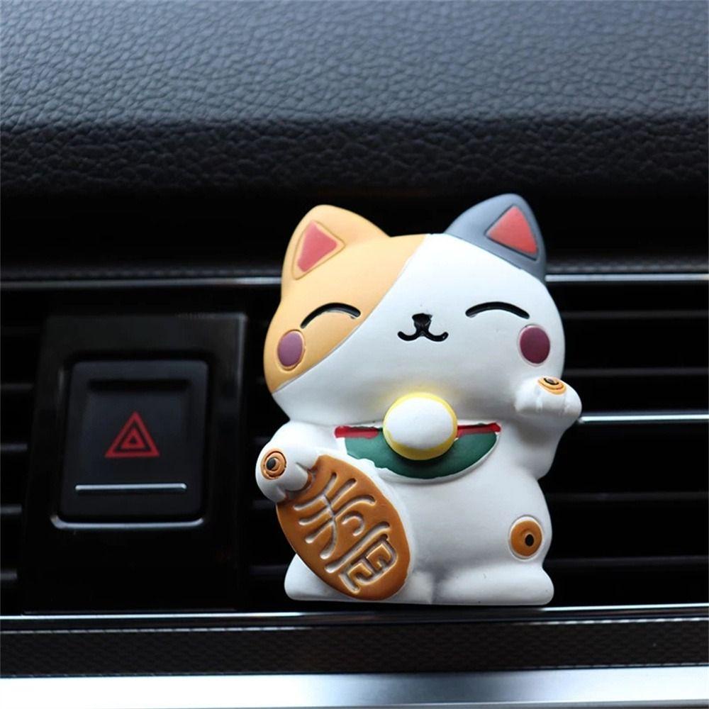 Lanfy Klip Parfum Mobil Car Styling Kartun Mobil Aroma Diffuser Resin Hiasan Mobil Lucky Cat Car Fragrance Diffuser