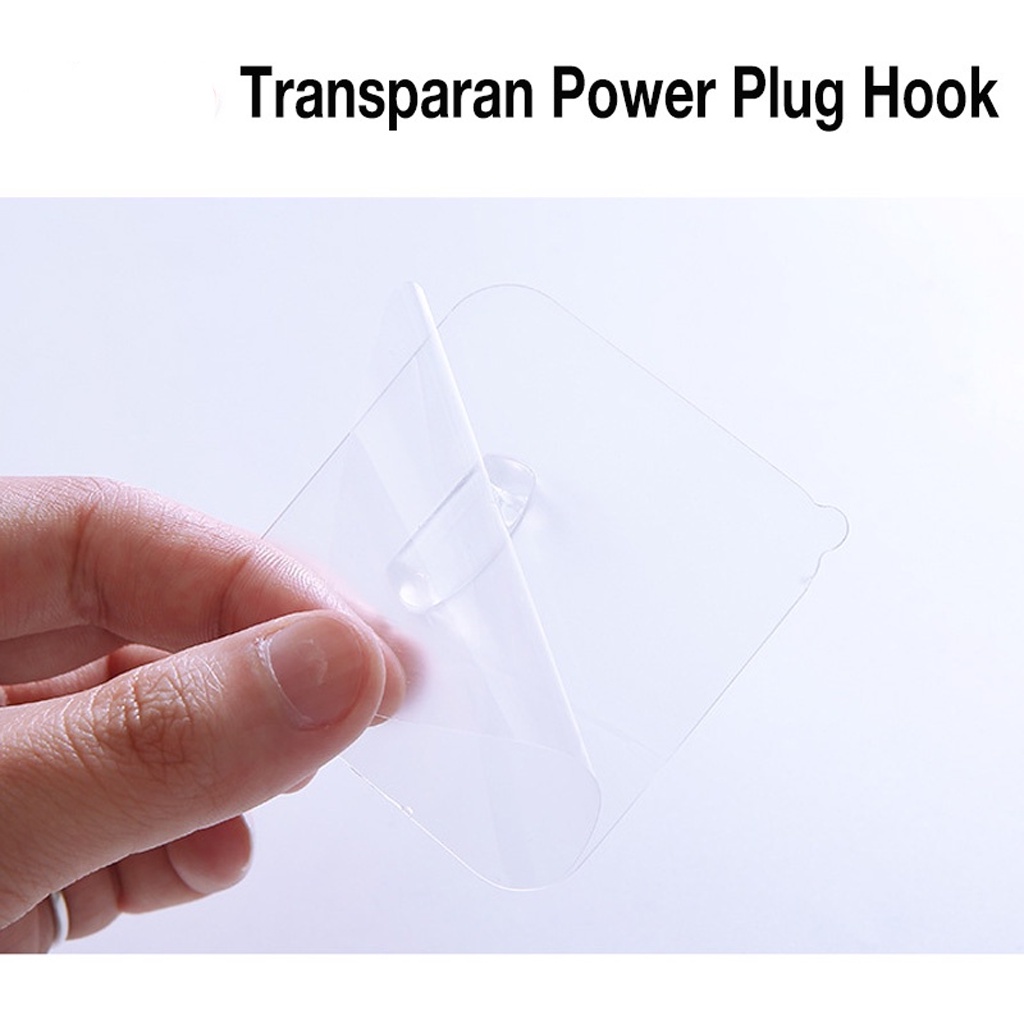 Gantungan Colokan Kepala Steker Listrik / Transparan Power Plug Hook / Hook Steker Gantungan Colokan