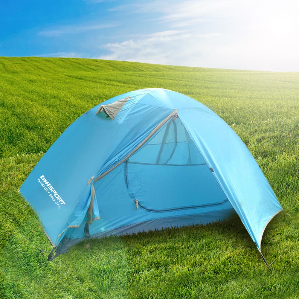TaffSPORT Tenda Camping Backpacking Outdoor Tent Double Layer 2 Orang - S003-JY-L - Blue