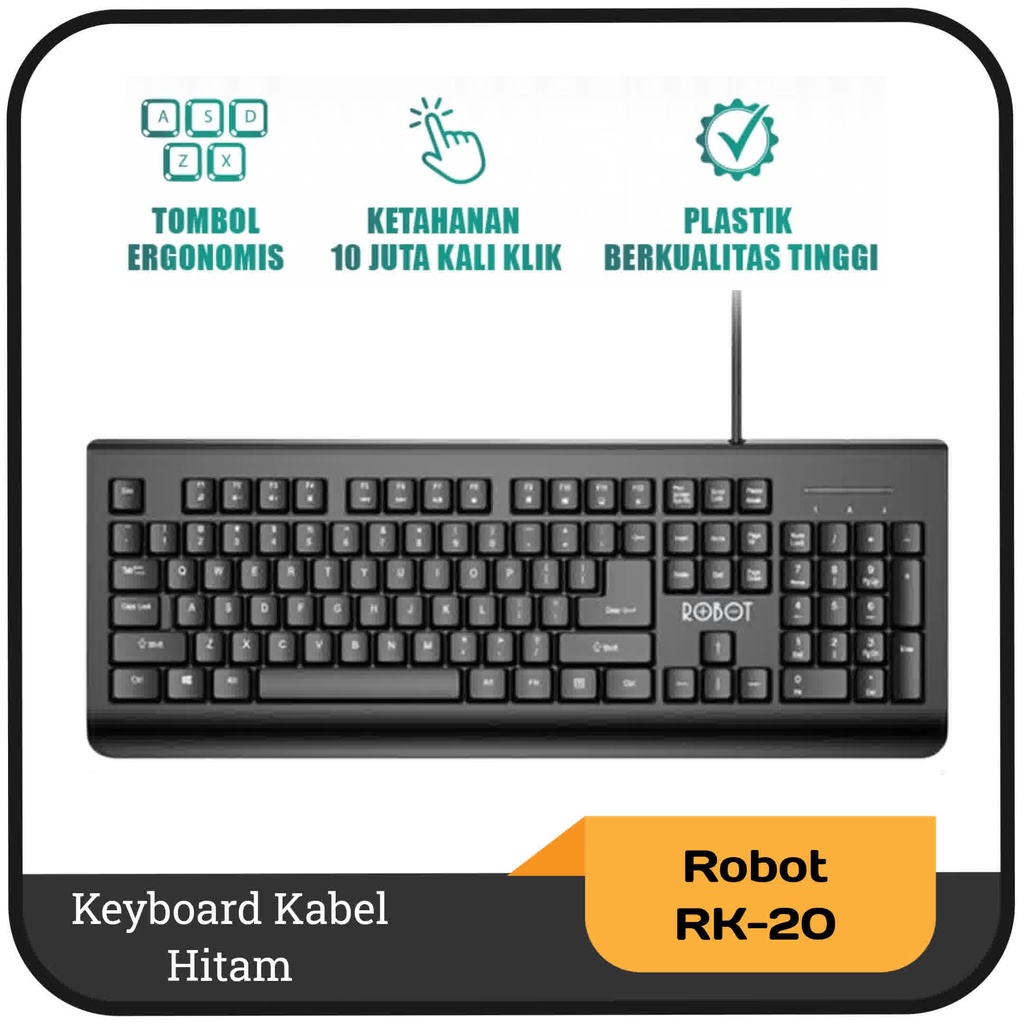 Keyboard kabel Robot RK20 - Hitam