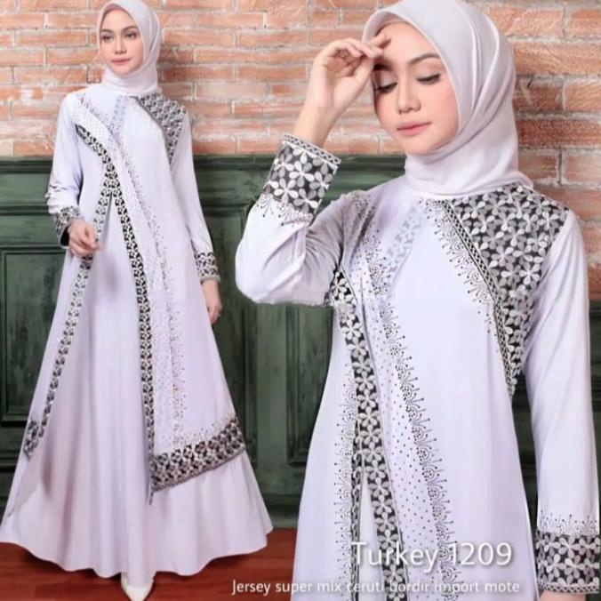 ABAYA TURKEY/TURKI PUTIH KODE 1209