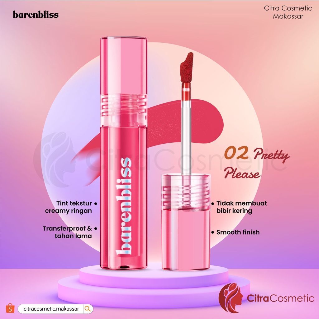 Barenbliss Peach Makes Perfect Lip Tint Korea Lip Gloss Series