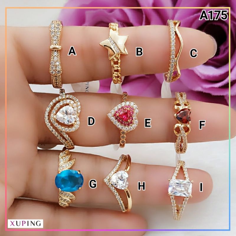 Cincin ori xuping cincin dewasa permata biru premium super elegan dan cantik lapis A175