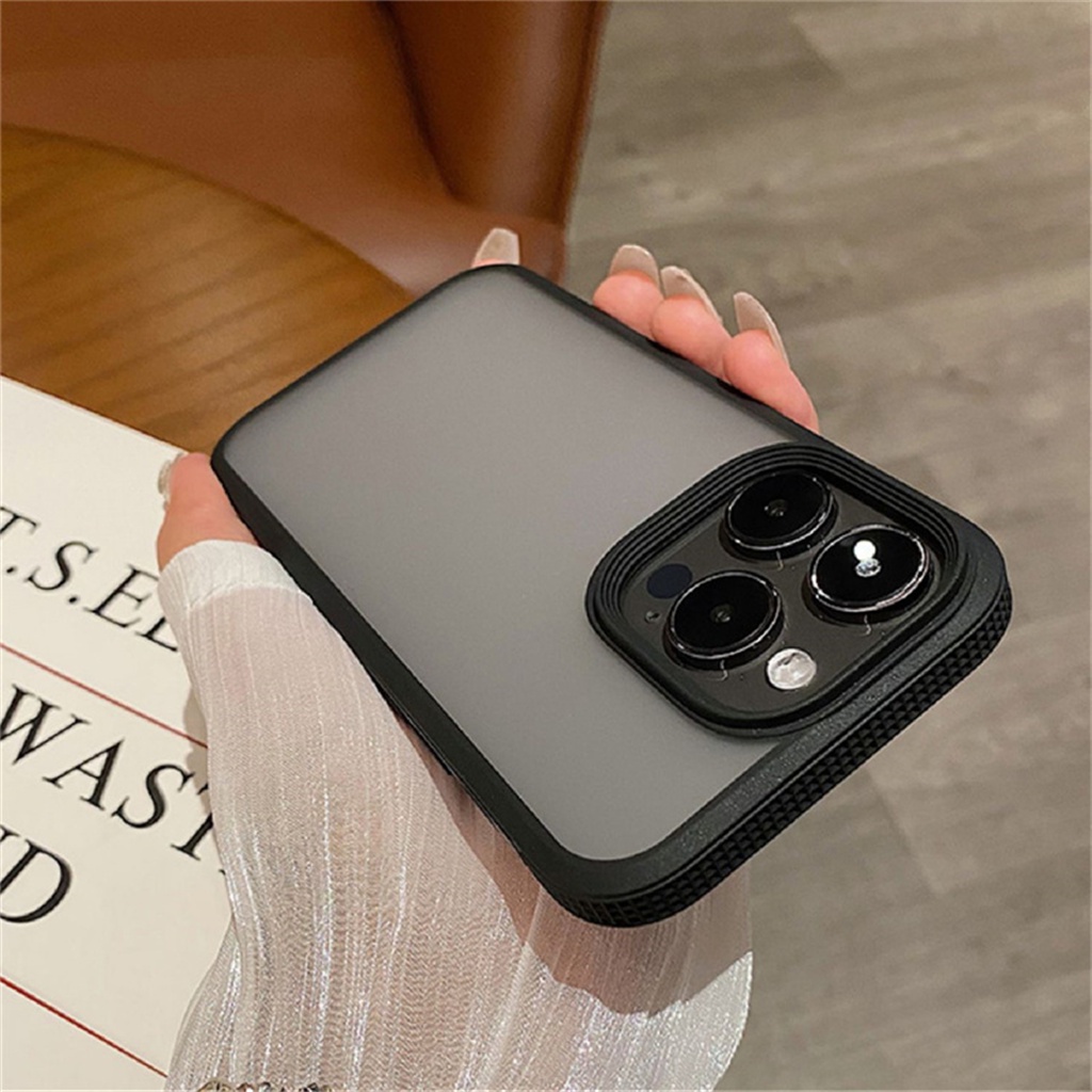 Premium Mewah matte Silikon Pelindung case iPhone 14 Pro Max Plus case iPhone 13 12 Pro Max Tertutup Penuh matte shock protection hard back cover