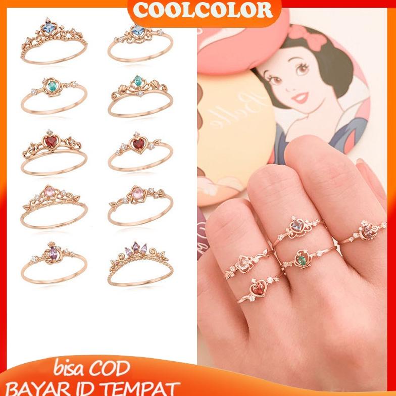 HARGA GROSIR >> 【Ready stock】❤️Disney Style Cincin Princess Ring 925 Perak Korea Disesuaikan Hadiah 