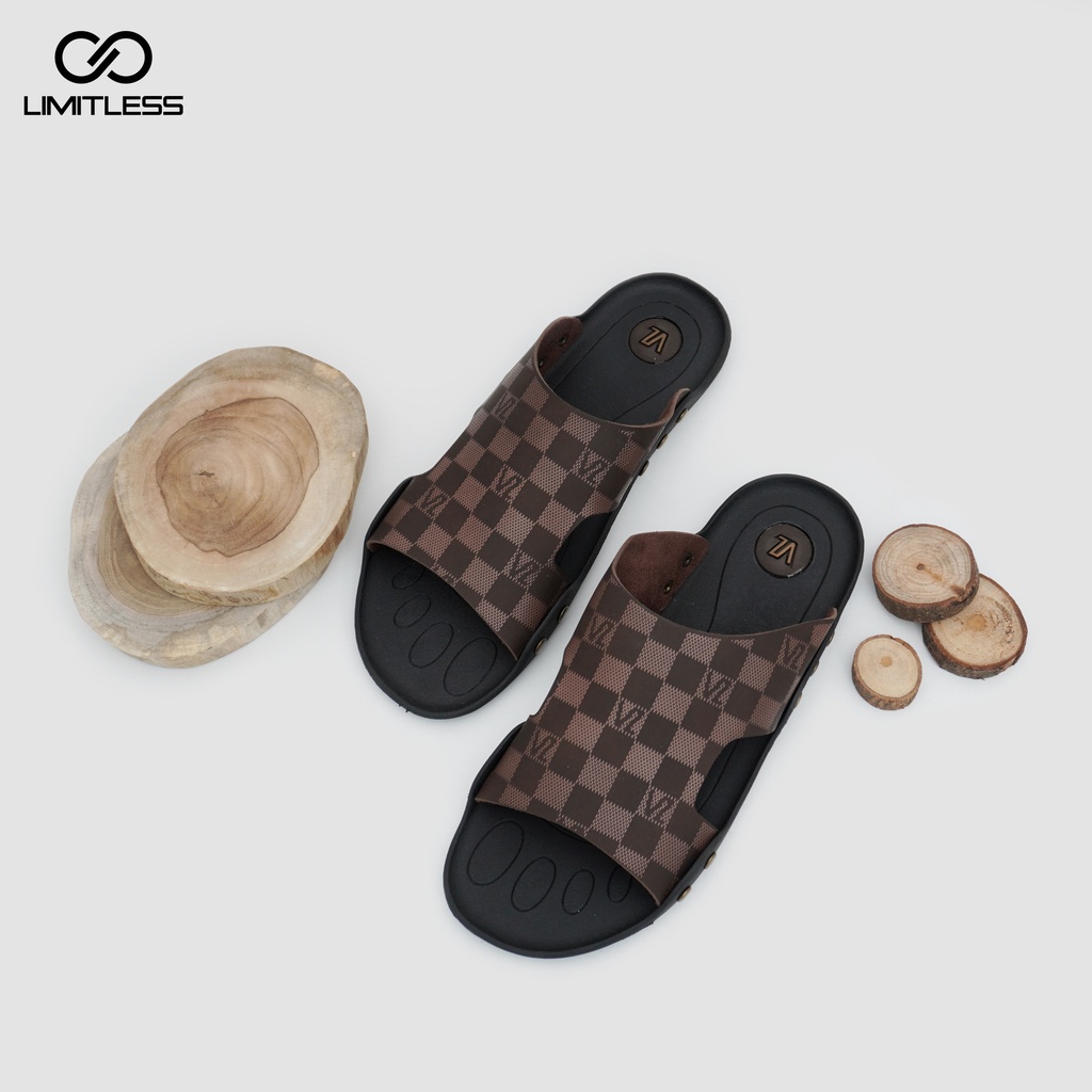 Sandal Slop Pria Casual Original Sendal Slide Cowok Sandal Pria Kulit Formal Terbaru