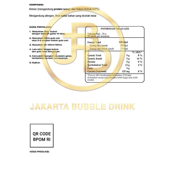

1.1 Free Ongkir Bubuk Minuman DARK CHOCOLATE 1 KG - JBD | HALAL .,..,.,,,,.,