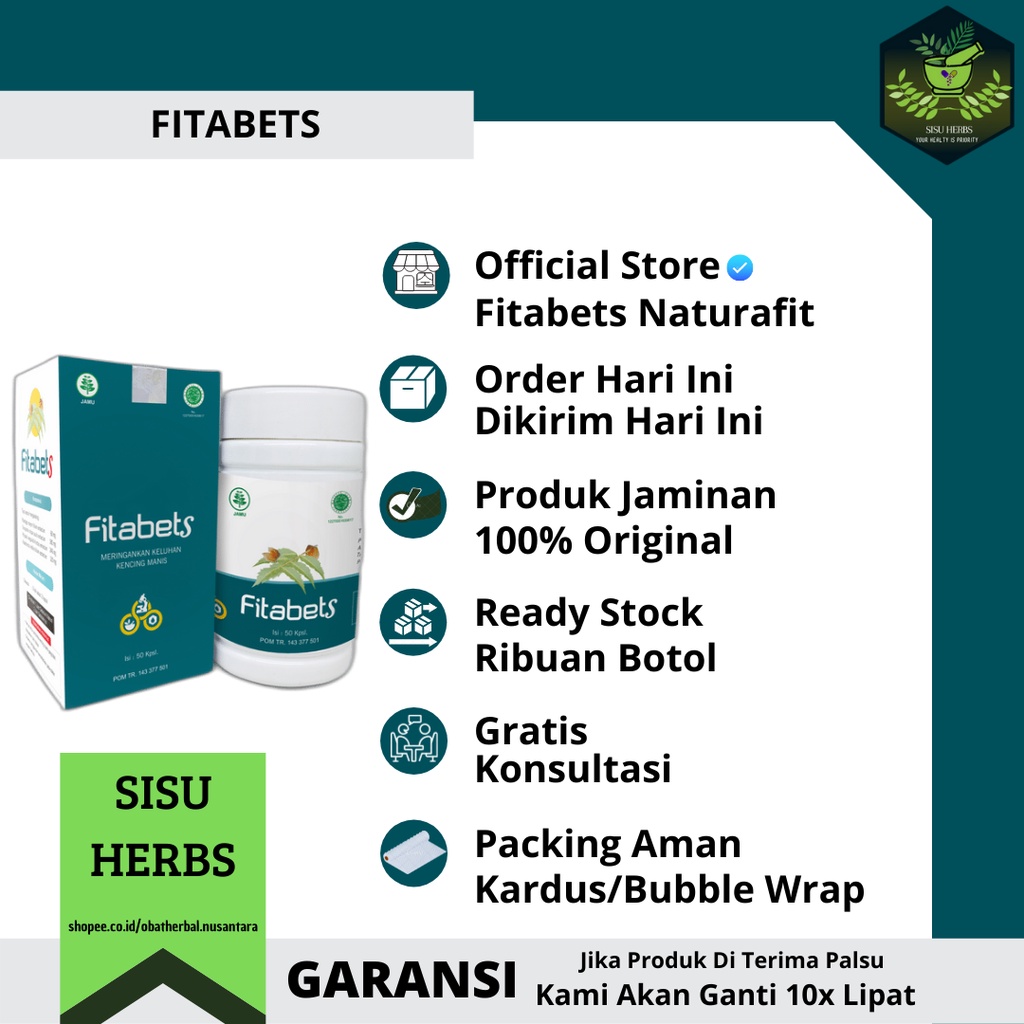 Obat Diabetes FITABETS 100% original asli herbal atasi kencing manis diabetes terbaik BPOM