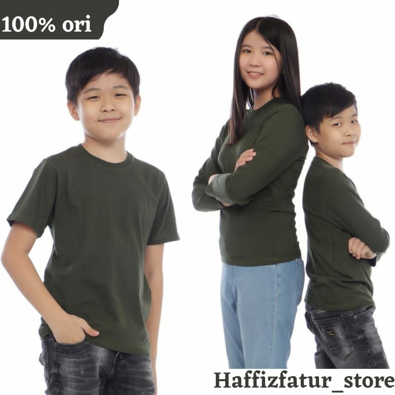 Kaos anak polos Lengan Panjang Lengan pendek Cotton combed 30s, kaos panjang anak, pakaian anak pere