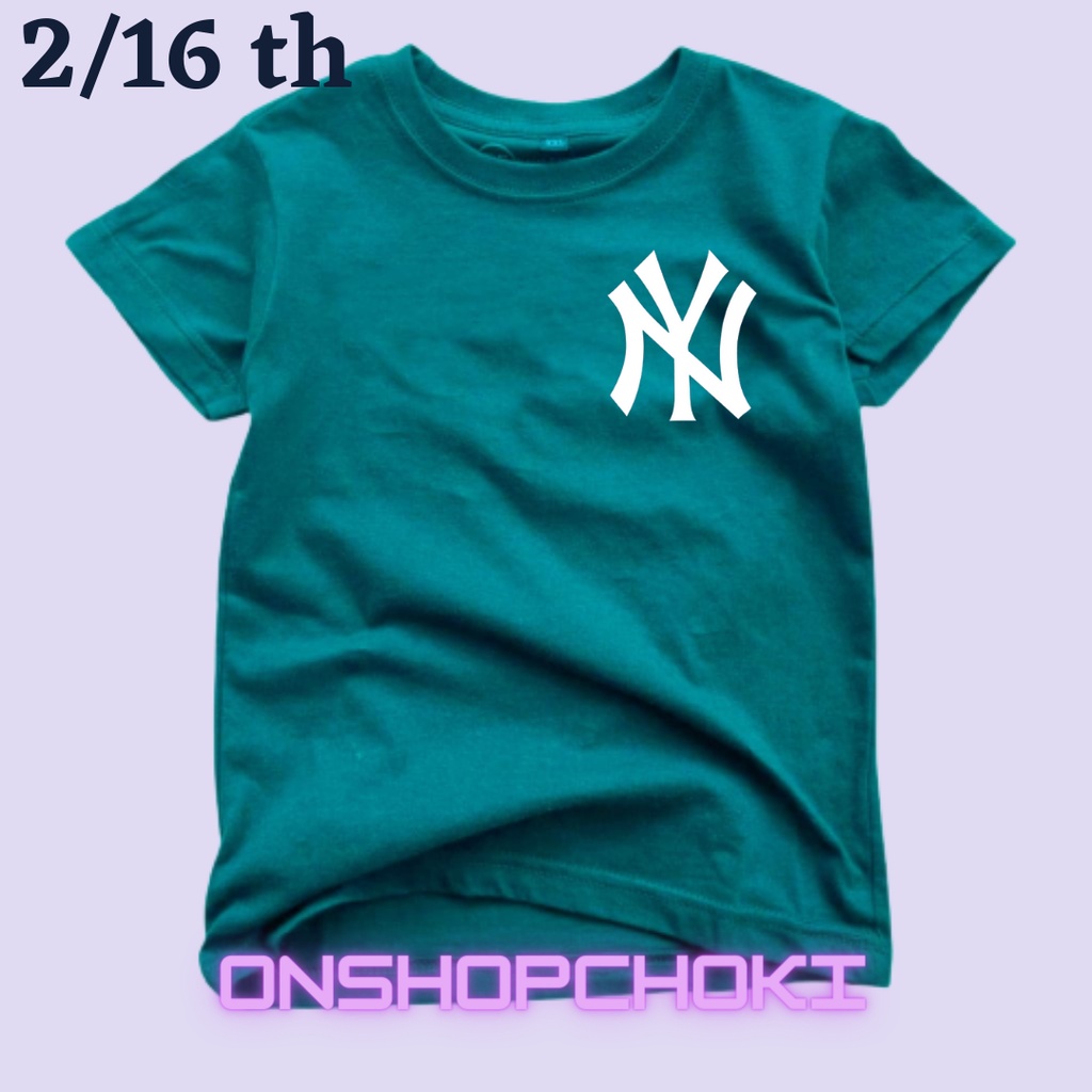 KAOS ANAK cowok/cewek HARGA MURAH MERIAH LOGO &lt;NY&gt; UNISEK UMUR 2/16 Kaos oblong pakaian anak-anak