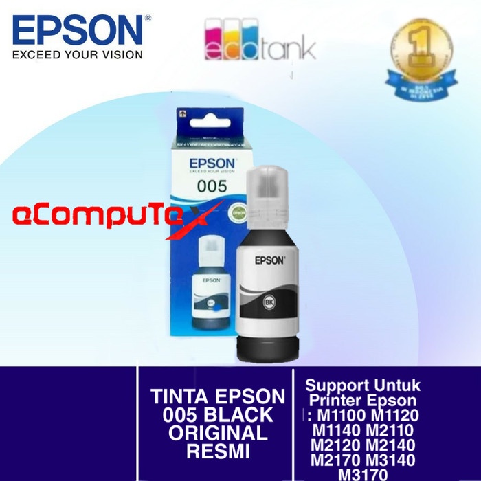 TINTA EPSON 005 BLACK T005 HITAM ORIGINAL RESMI FOR M1100 M1120 M1140