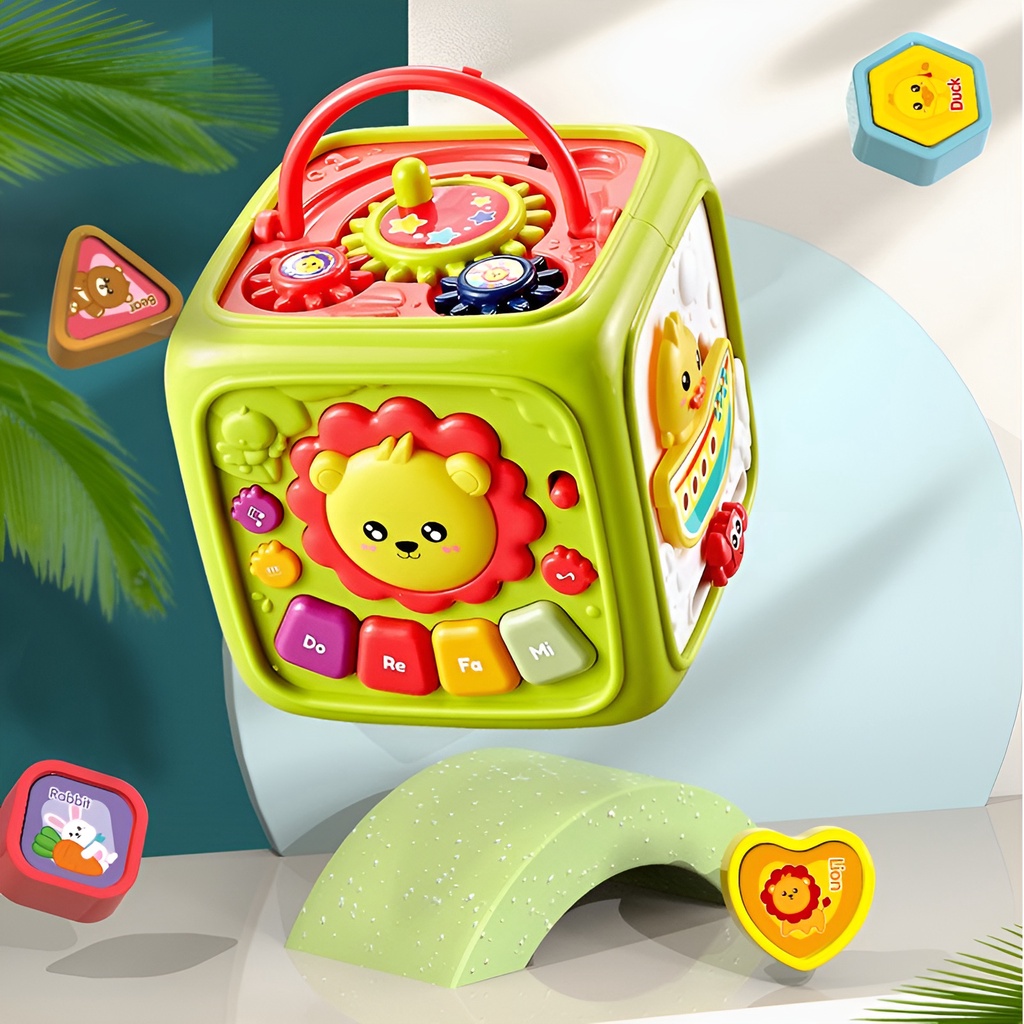 Block Wisdom Cube 6in1 | Mainan Edukasi Anak 1/2/3/4/5 Tahun Laki Laki Perempuan | Mainan Seru Untuk Keluarga