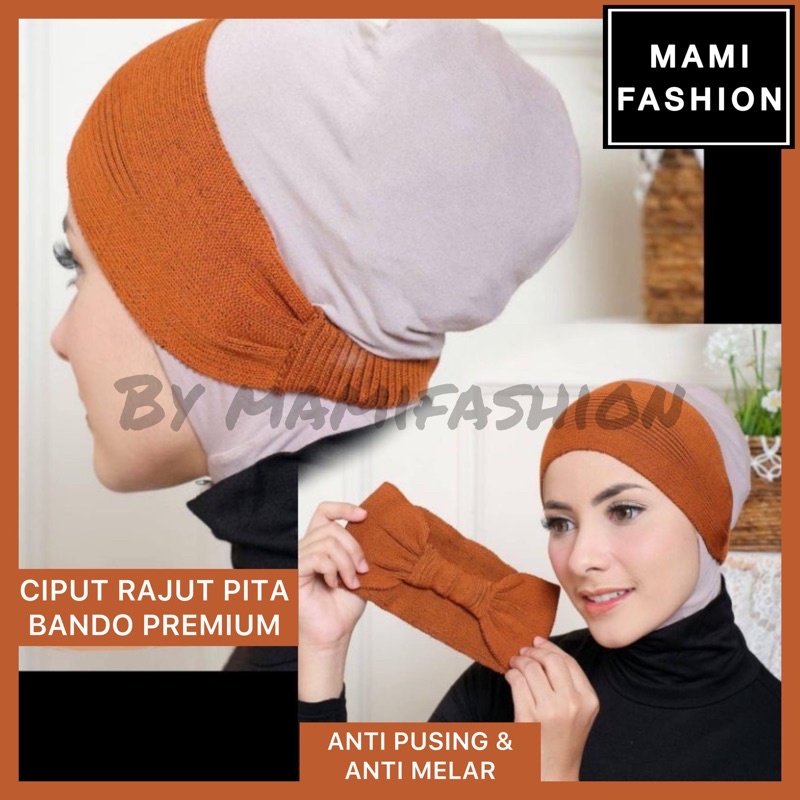 KOLEKSI ANAK HIJAB MAMI FASHION/Anak hijab bahan rajut / Inner Ciput pita rajut / Bandana hijab raju