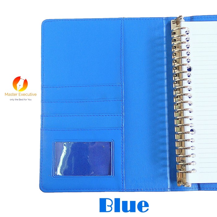 

ONIX BLUE / BIRU BINDER KULIT KANCING EXCLUSIVE 20 RING A5 CAMPUS