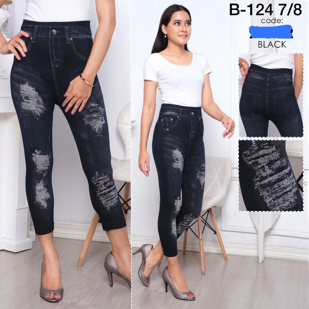 LEGGING DENIM JEANS HIGHWAIST IMPORT / LEGING FASHION WANITA / LEJING FIT TO 80KG+