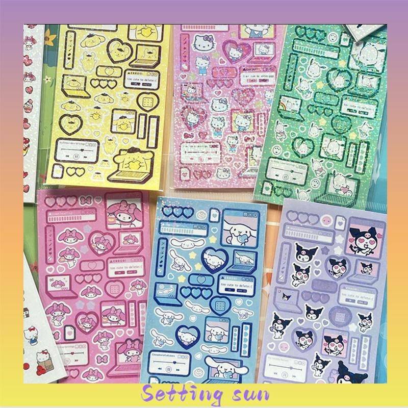 stiker sanrio lucu kuromi steve sparkling cinnamoroll stikers jurnal toploader deco material sticker TN