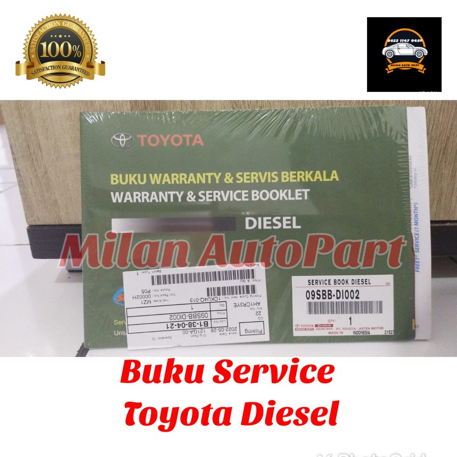 Service Book Buku Service Servis Toyota Mesin Diesel Original Resmi