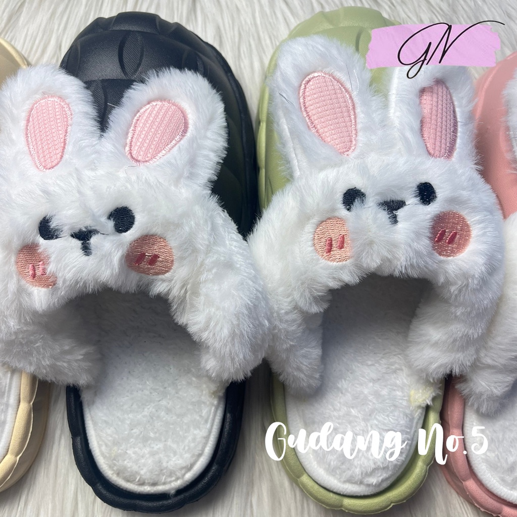 GN-8826-A Sandal Selop Jelly Wanita Model Rabbit Sandal Tidur Empuk Import PCU