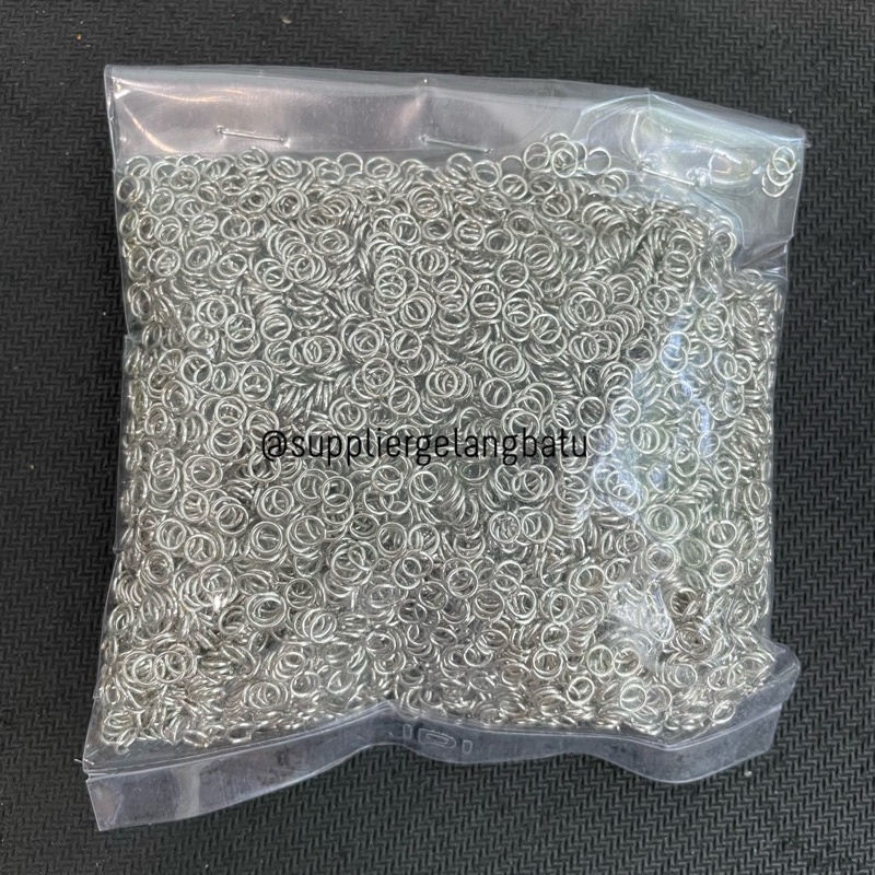 o ring bulat titanium anti karat per 100pcs / 250gram kait rantai gelang kalung