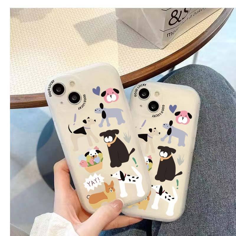 IPHONE Casing Ponsel Desain Ras Anjing Acak Bergambar Kompatibel Dengan Iphone12 13 14 11 Pro Max X Xs Max Xr Ffrtdg