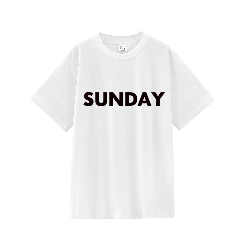 Kaos Katun Oversize T-shirt  Lengan Pendek Unisex (Sunday)