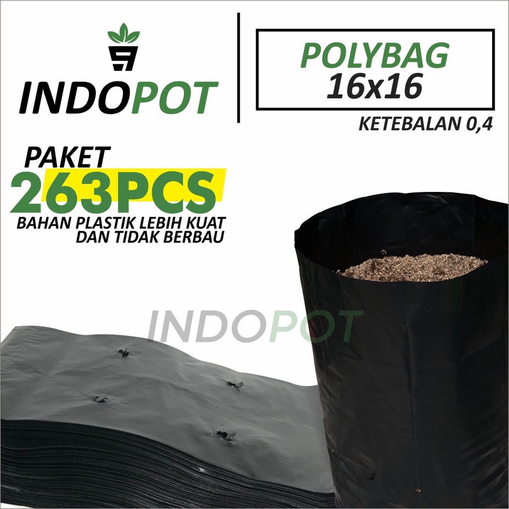 Polybag Ukuran 16x16 Paket 263Pcs Polybag Ketebal 0,4mm Polybag Tanaman Kuat