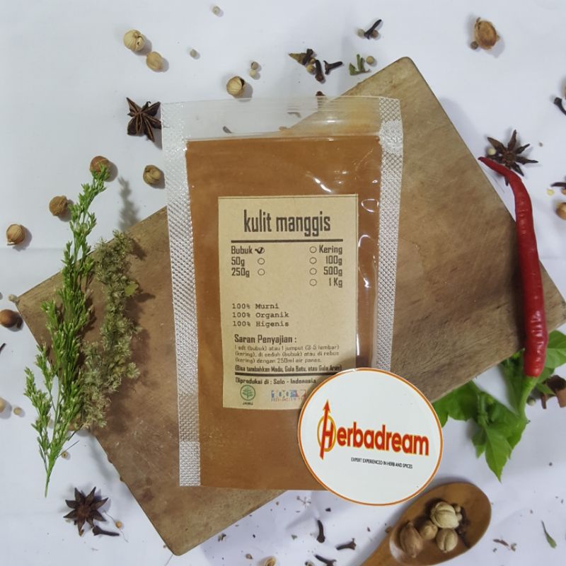 

250 GRAM BUBUK KULIT MANGGIS GARCINIA MANGOSTAMA SHANZHU MANGGU MANGGOSTEEN MANGCHUT MANGOTEEN MANGKHUT POWDER TEPUNG SERBUK PREMIUM ORGANIK