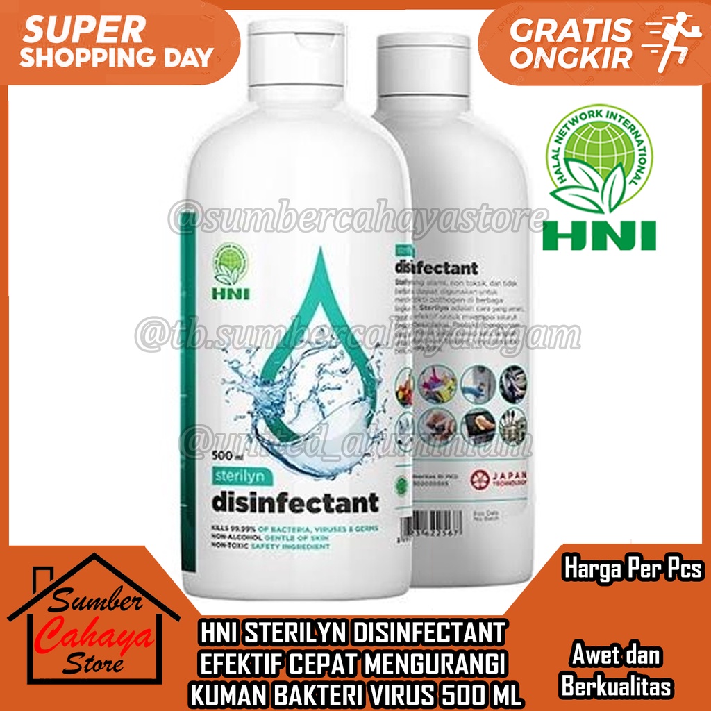 HNI STERILYN DISINFECTANT EFEKTIF CEPAT MENGURANGI KUMAN BAKTERI VIRUS 500 ML DISINFEKTANT ANTISEPTI