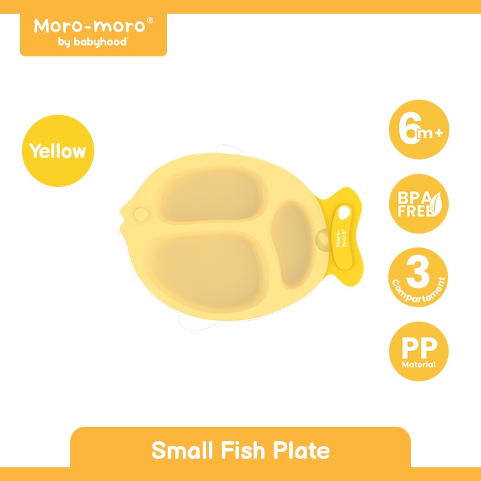 Moro-moro by Babyhood - Small Fish Plate | Piring Makan Bayi | Alat Makan Bayi - Piring Makan Sekat + Lid / Tutupan