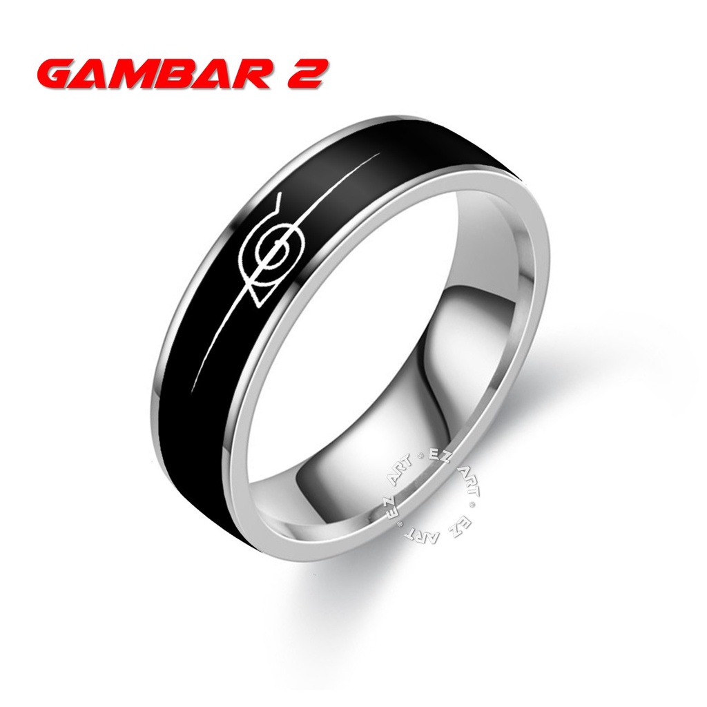 CINCIN COSPLAY ANIME NARUTO SHARINGAN LOGO AKATSUKI STAINLESS STEEL ANTI KARAT