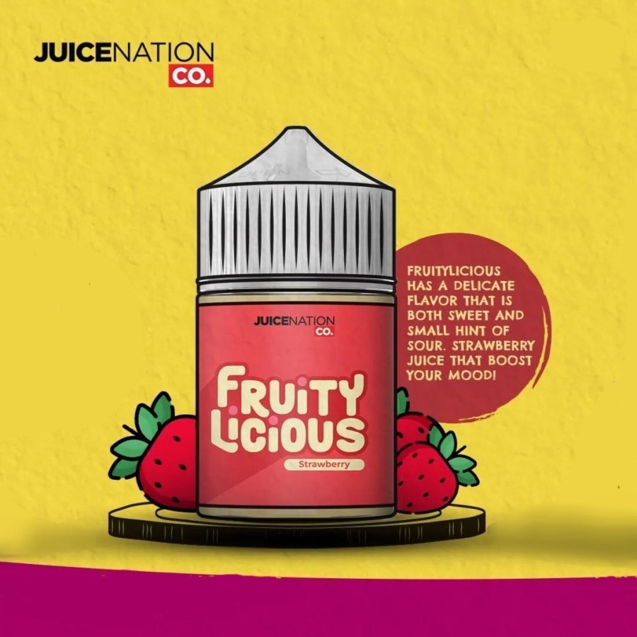 FRUITYLICIOUS STRAWBERRY BY JUICENATION CO 60ML 3MG