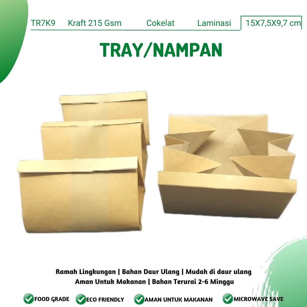 Paper Tray Nampan Bungkus Nasi (TR7K9-15X7.5X9.7 Cm)