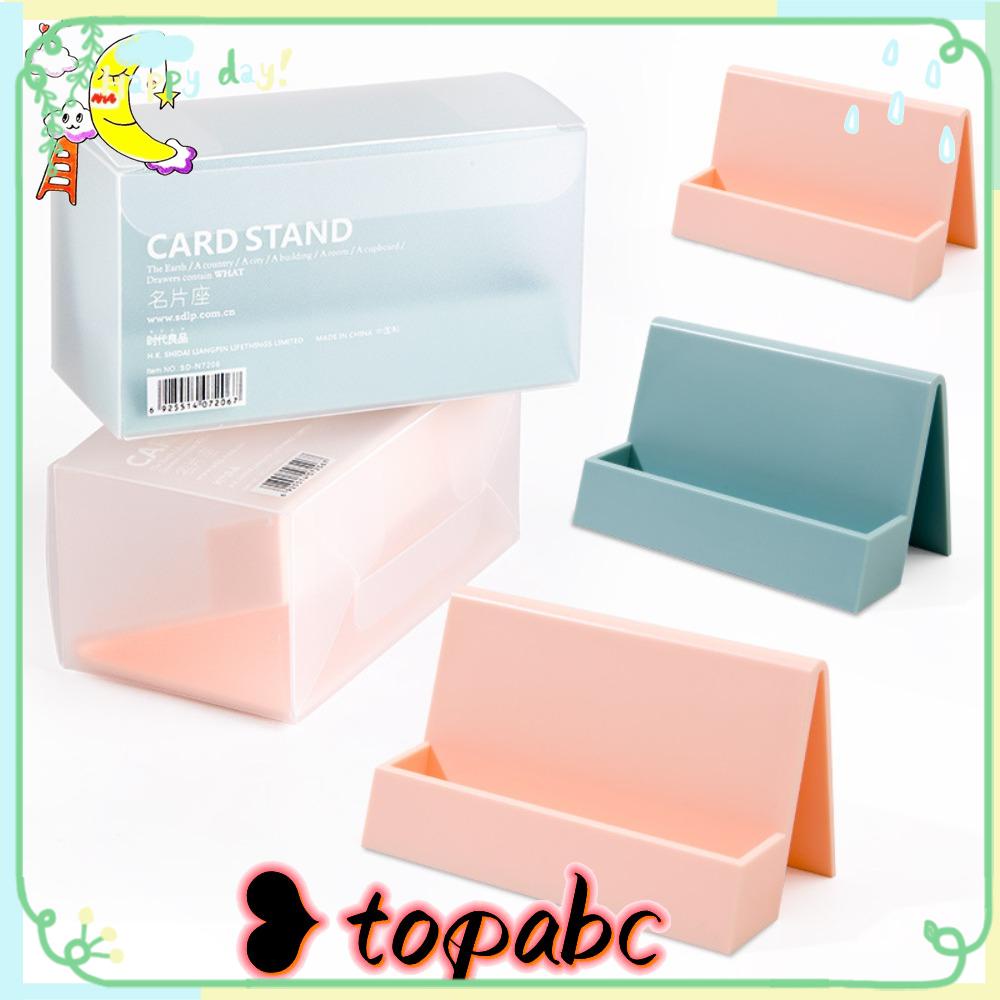 Top Card Box Creative Desktop Organizer Warna Solid Stand Pajangan Kartu Sederhana