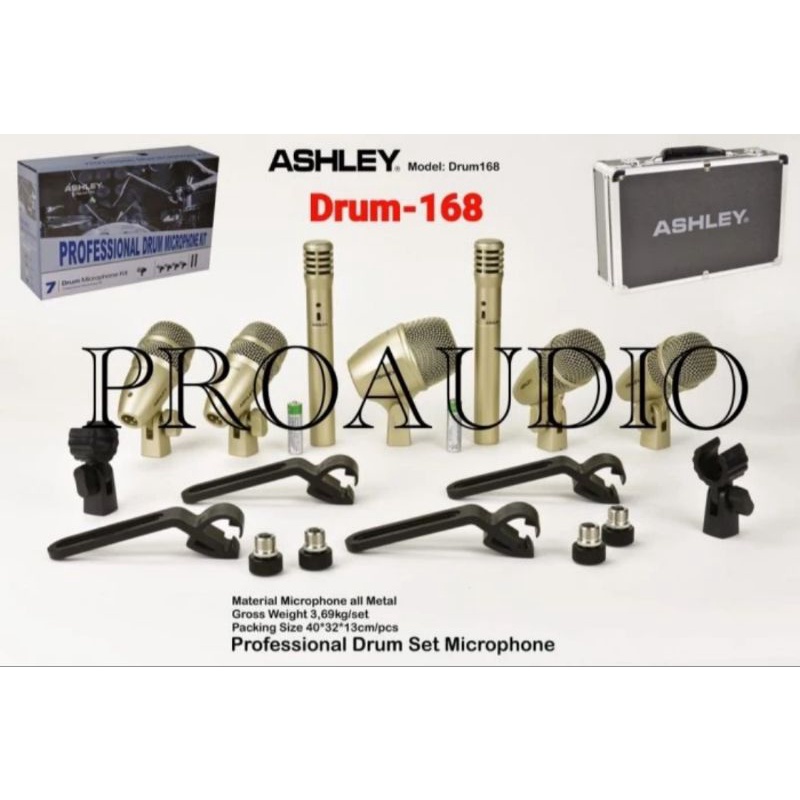 Mic Drum Set 7 Kit Ashley Drum168 Drum 168 Original Garansi Resmi