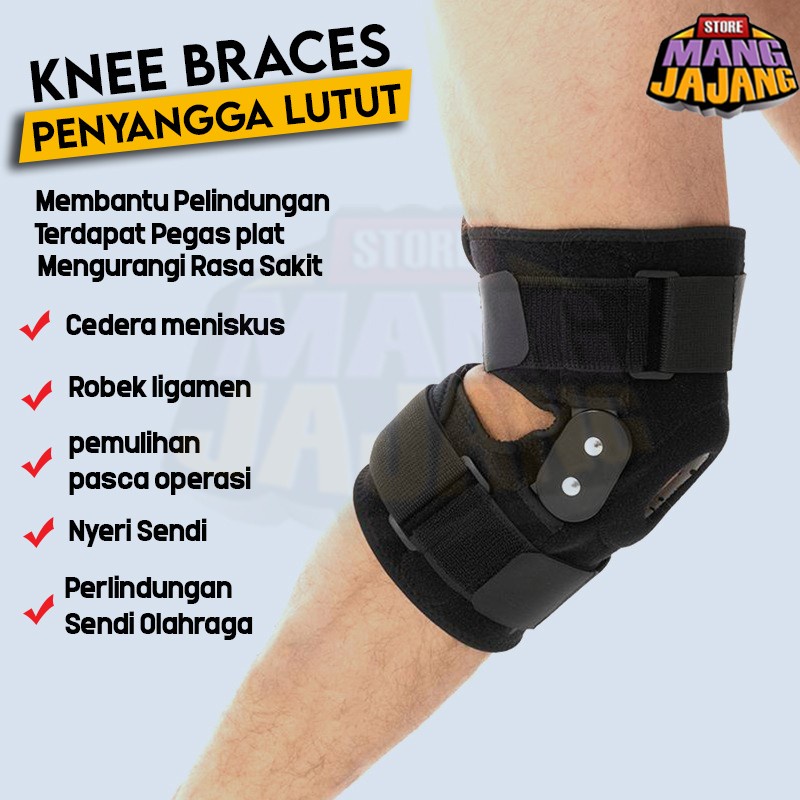 Deker Lutut Knee Support With Alumunium Plate Deker penyangga Lutut Knee Pad Strap