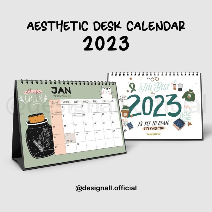 

✨NEW✨ - Designall Kalender Meja / Kalender Duduk Aesthetic Tahun 2022 / 2023 - ZE 2023