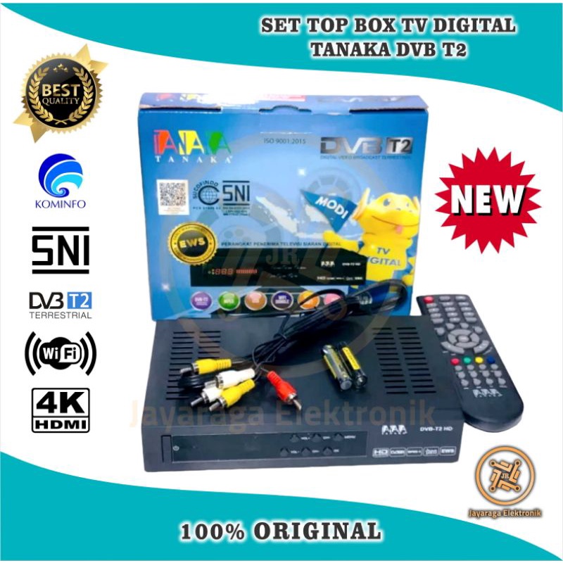 Set Top Box STB TV Digital DVB T2 TANAKA HD Body Plastik Terbaru Garansi Resmi 1 Tahun SNI POSTEL EWS WiFi