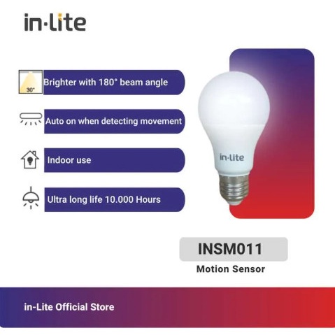 InLite Led Motion sensor lampu led sensor gerak 12watt