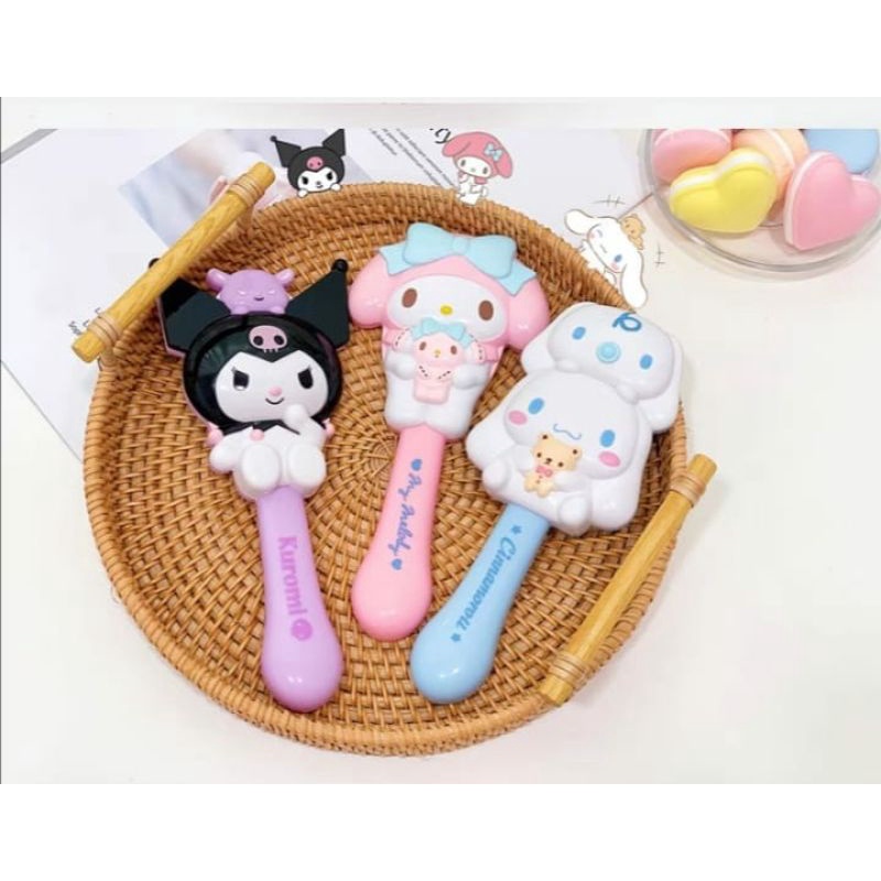 Sisir Rambut Karakter SANRIO 3D SOFT Hair Brush Princess Sisir Sikat Kuromi Cinnamoroll Hello Kitty Melody Elsa Frozen Mermaid Sisir Kado Gift Unik Comb