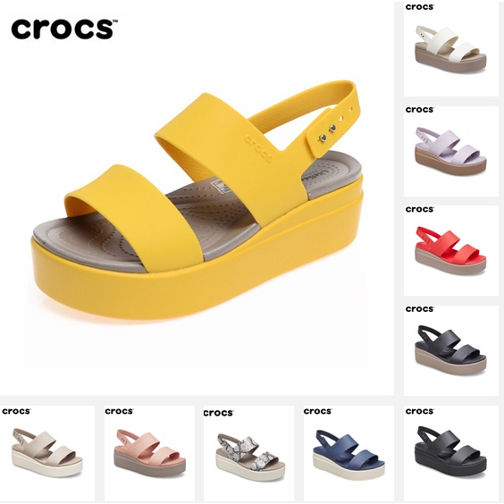 SANDAL WANITA BROOKLYN LOW WEDGES CROCS / BROOKLYN tali