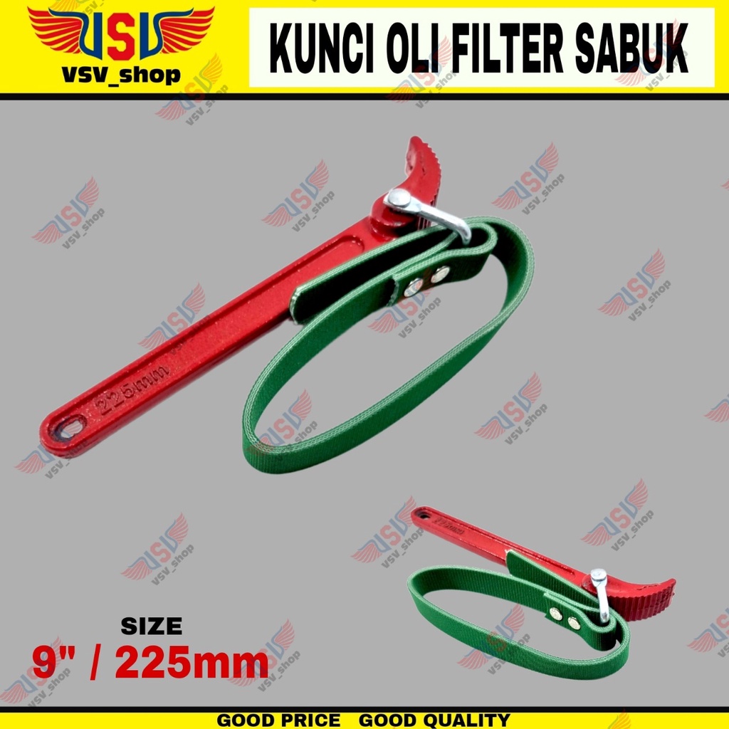 Kunci Oli filter Sabuk 9&quot; (225mm) Pembuka Filter Oli Oil Filter Wrench Belt