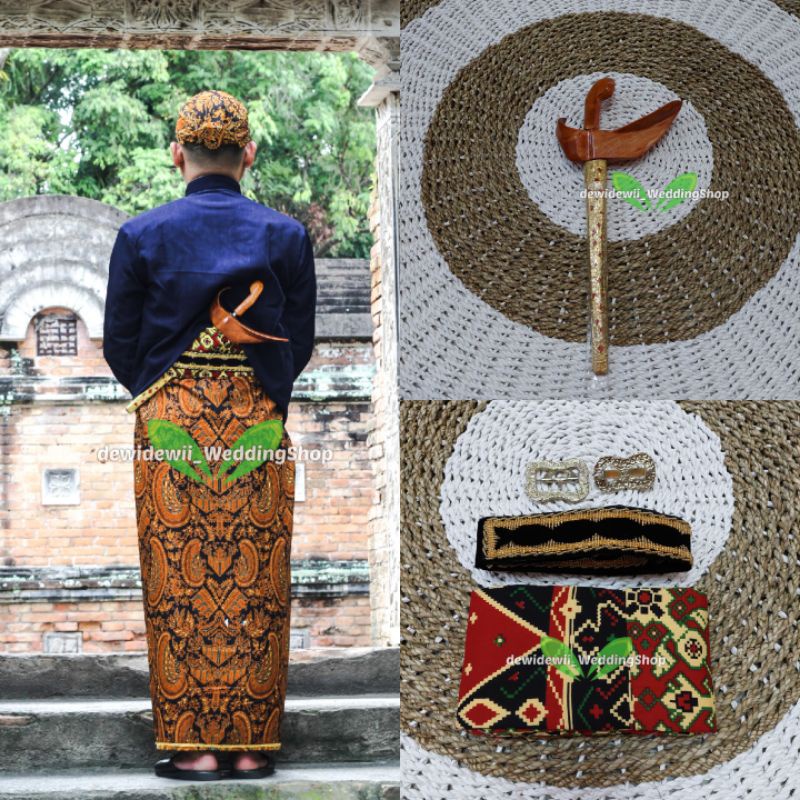 [dewidewii] Set Ikat Pinggang + Keris | Sabuk Cowok Adat Jawa